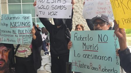 Familiares de José Roberto protestan en Hidalgo; exigen captura de su asesino
